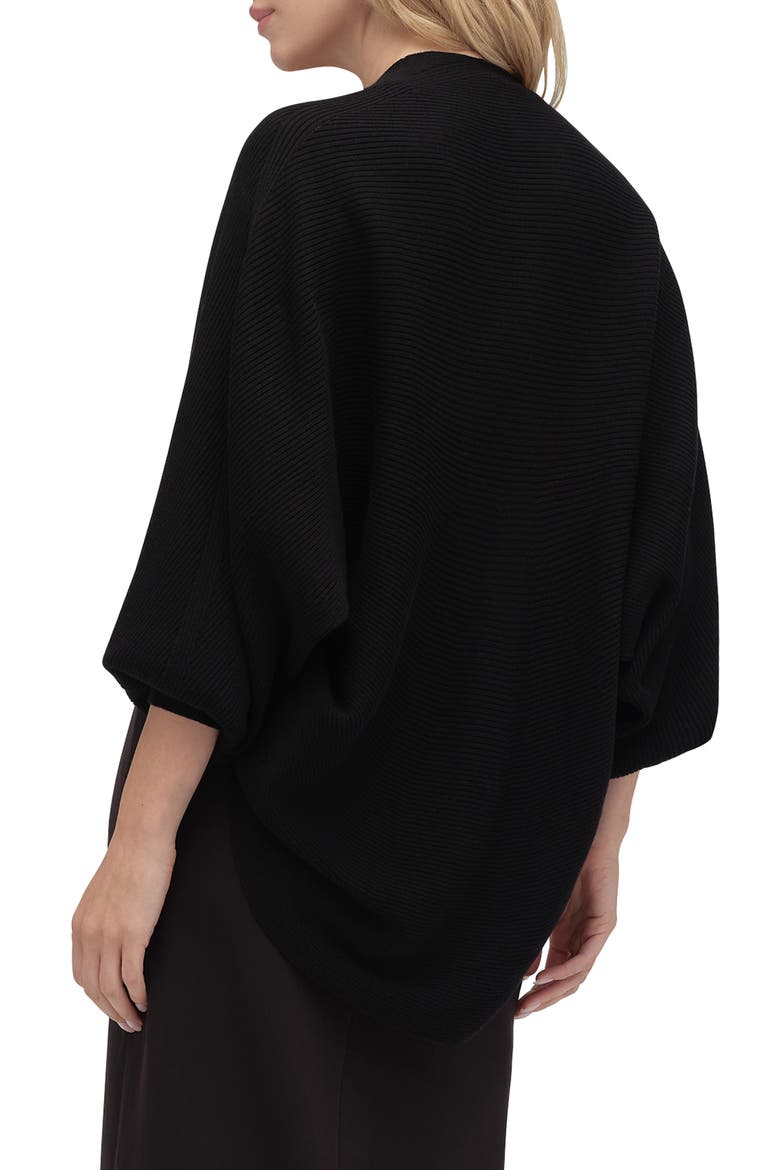 The Layla Rib Wool Shrug Cardigan, Alternate, color, BLACK