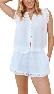 Bella Dahl Eyelet Ruffle Top