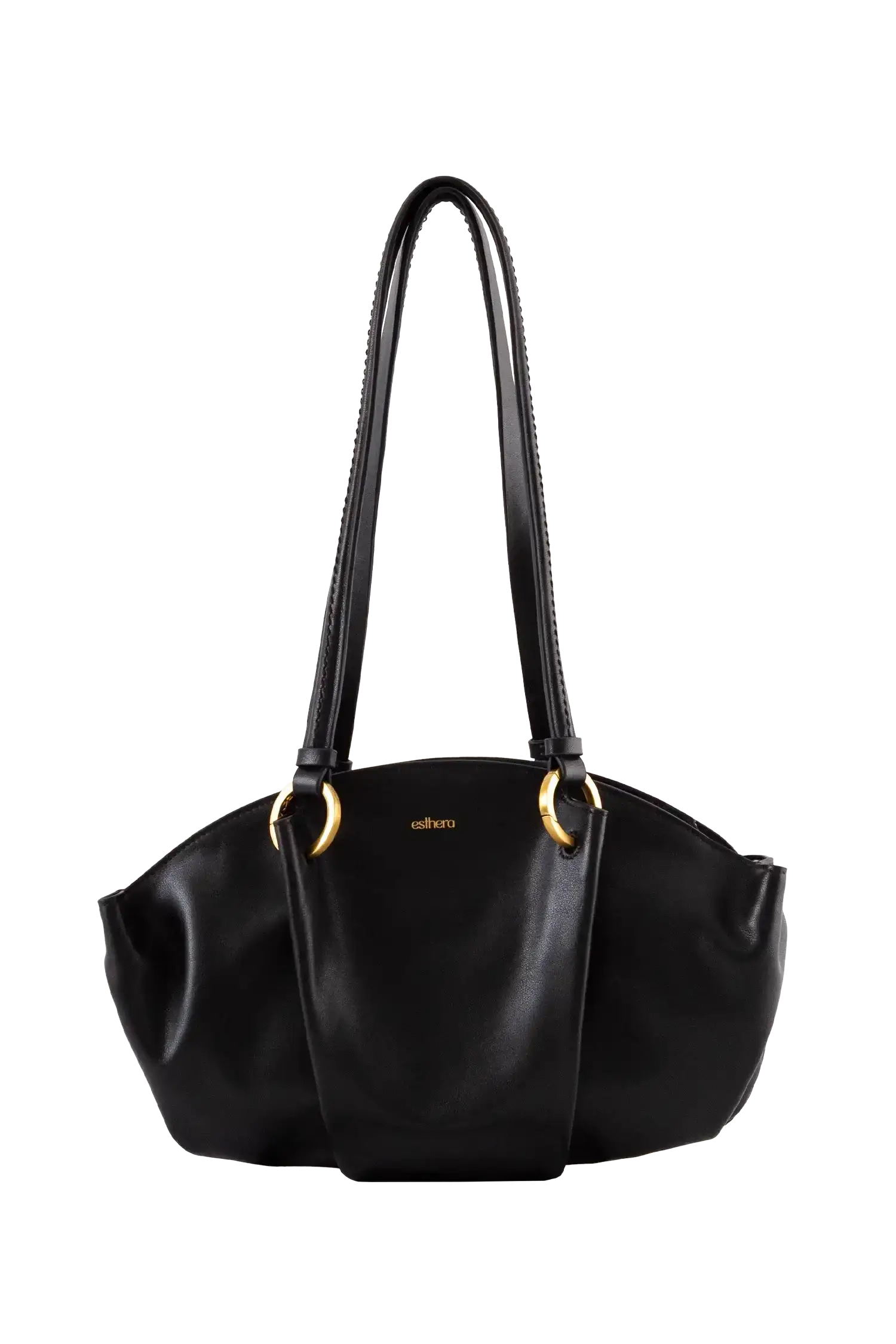 Esthera 0707 Leather Shoulder Bag, Main, color, Black