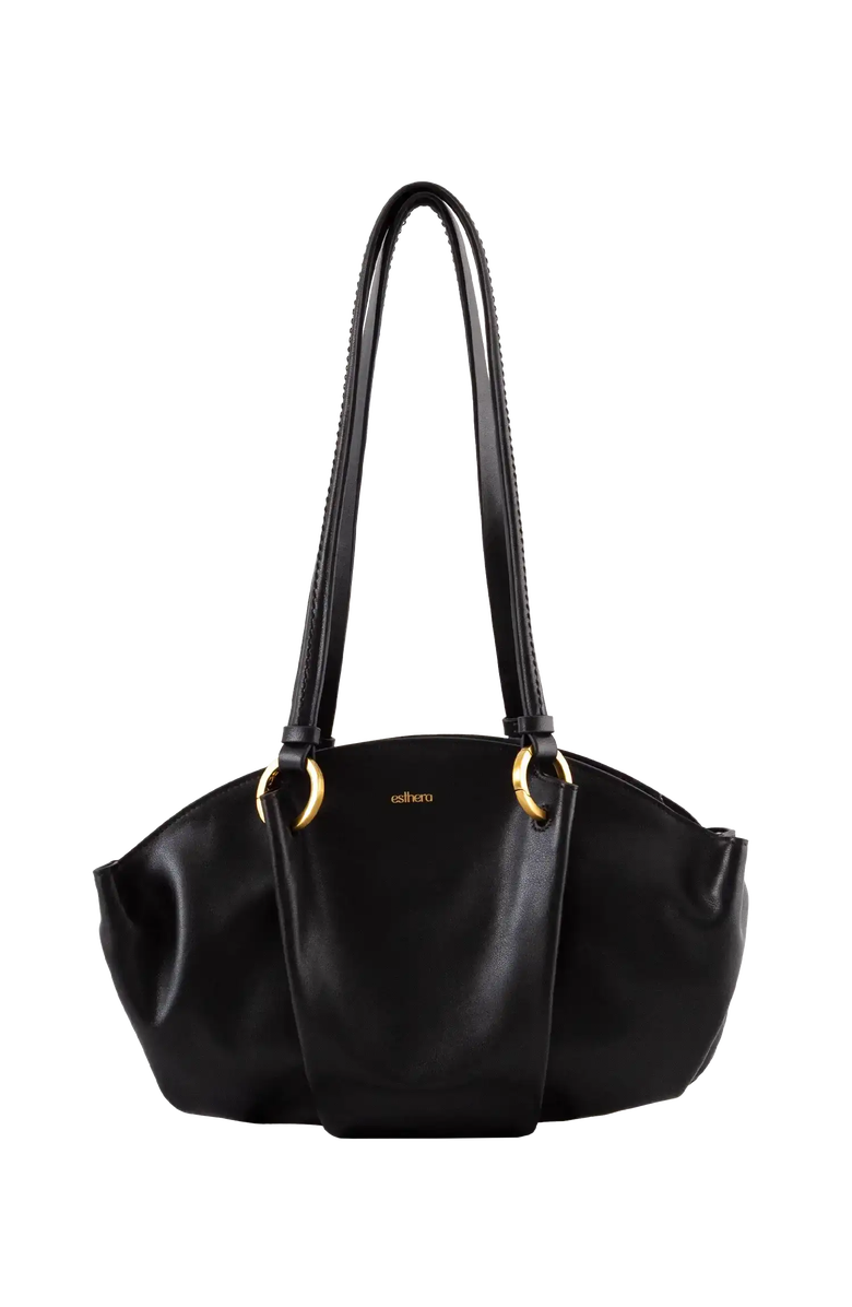 Esthera 0707 Leather Shoulder Bag, Main, color, Black