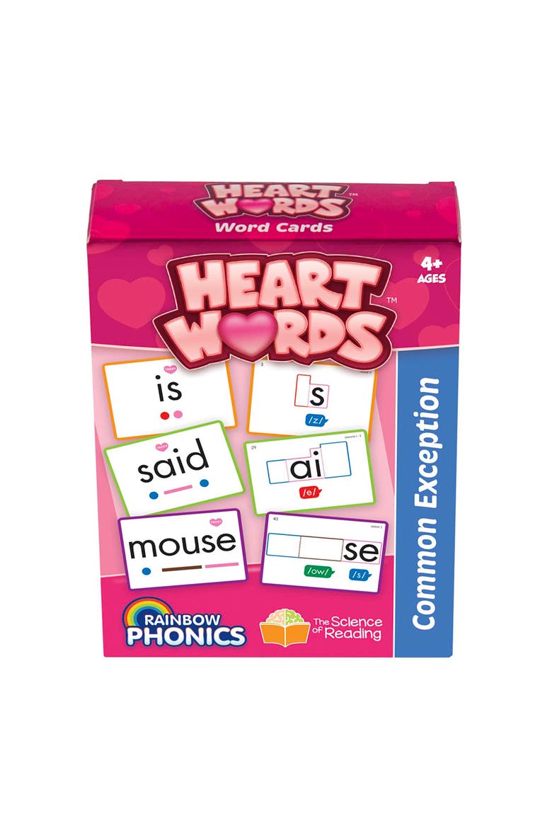 Rainbow Phonics Heart Word Flash Cards, Main, color, Multicolored