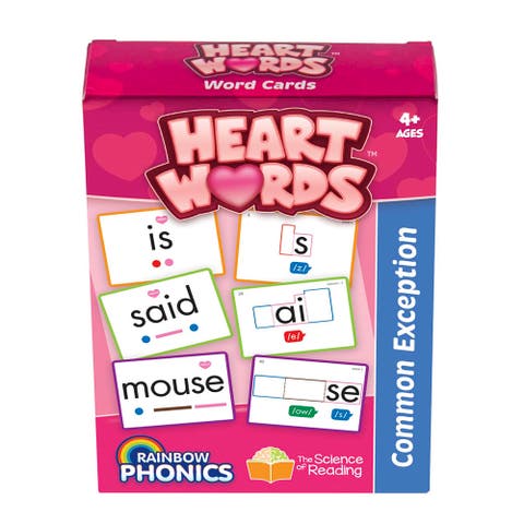 Rainbow Phonics Heart Word Flash Cards