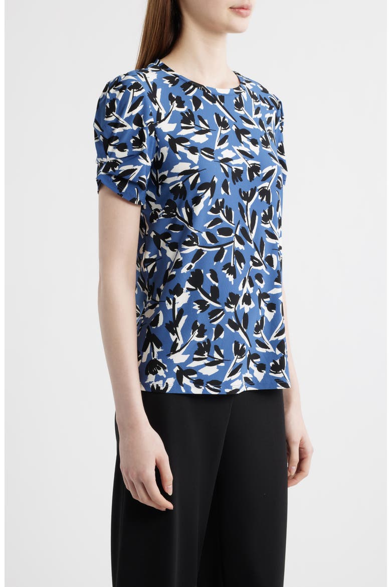 Floral Short Sleeve Top, Alternate, color, BLUE JAY MULTI