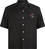 AllSaints Fungi Embroidered Camp Shirt