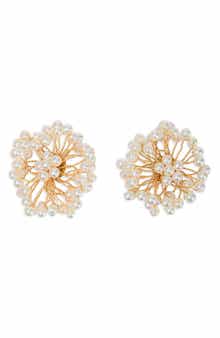 SAACHI Faux Pearl Wire Stud Earrings