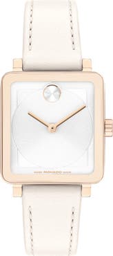 Movado Bold Evolution 2.0 Leather Strap Watch, 34mm