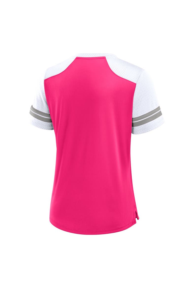 Women's Fanatics Pink Dallas Cowboys Play Script Lace-Up T-Shirt, Alternate, color, Pink