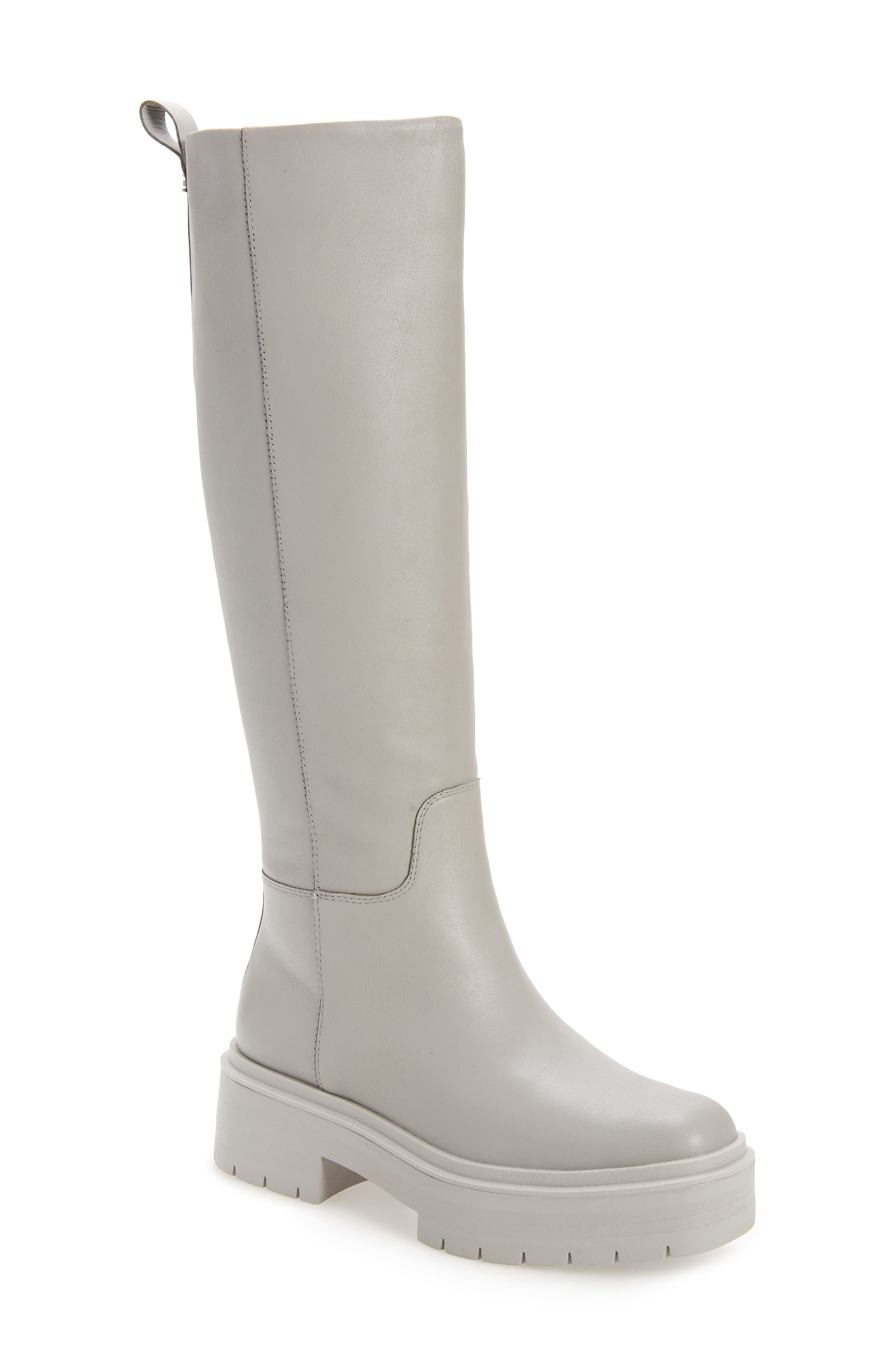 Larina Waterproof Knee High Platform Boot, Main, color, PEBBLE GREY