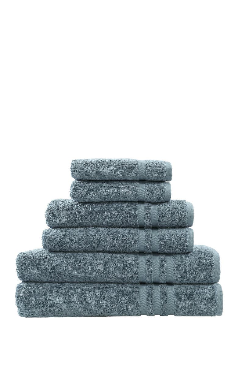 Linum Home Textiles Denzi 6-Piece Towel Set - Denzi Blue, Main, color, Denzi Blue