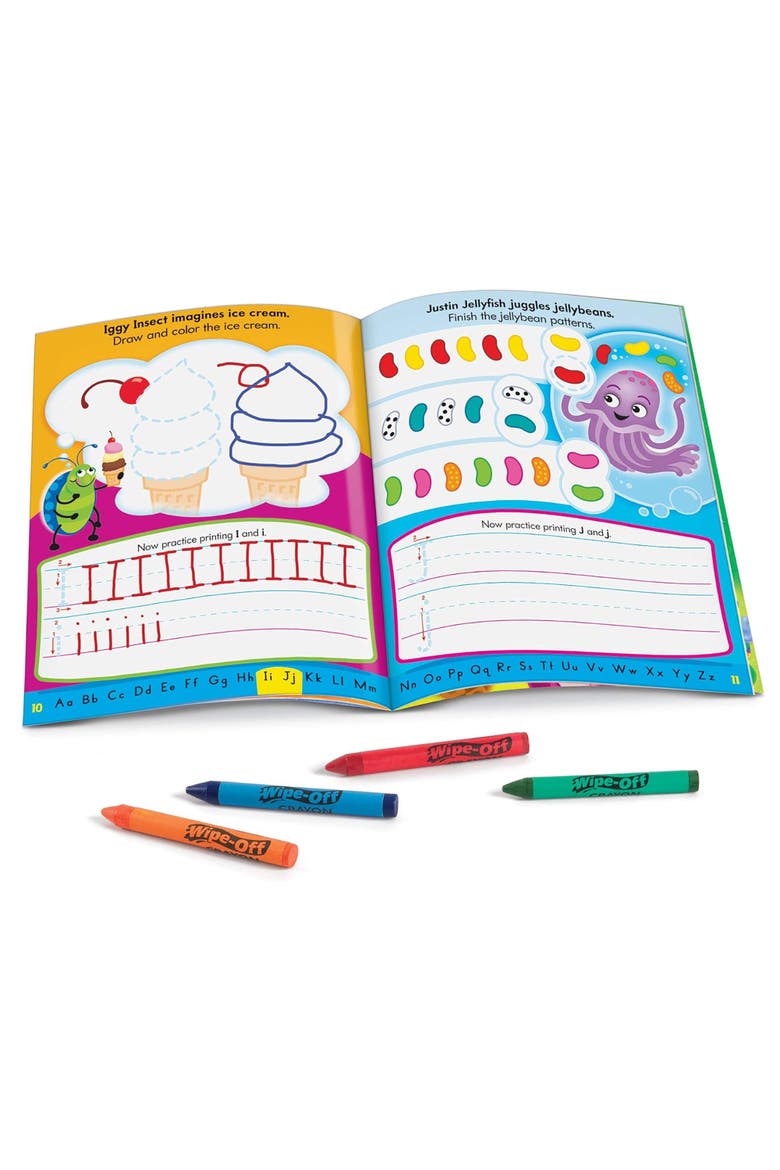 Printing Reusable Book & Crayons, Alternate, color, Multicolored