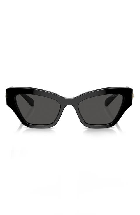 54mm Crystal Cat Eye Sunglasses
