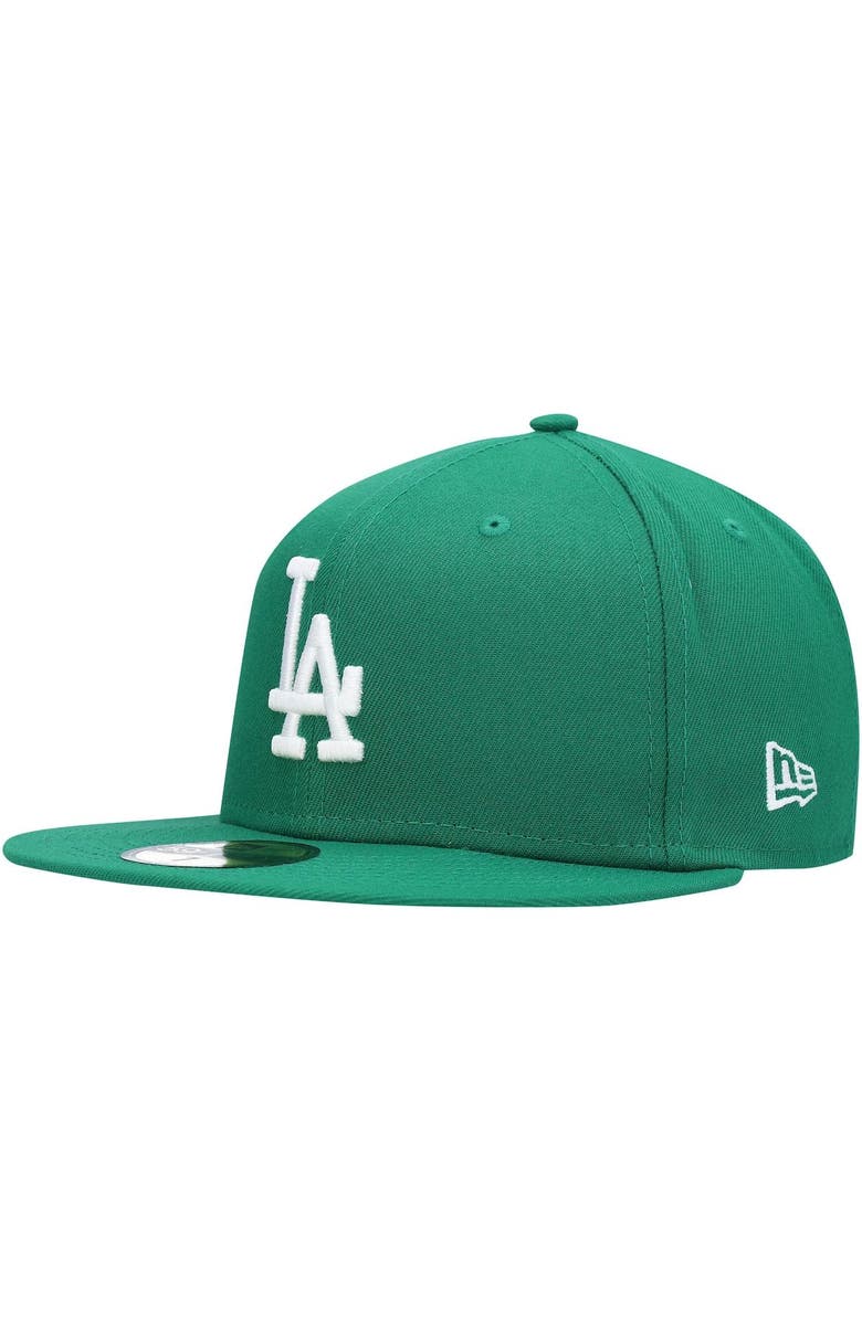 New Era Men's New Era Kelly Green Los Angeles Dodgers White Logo 59FIFTY Fitted Hat, Main, color,