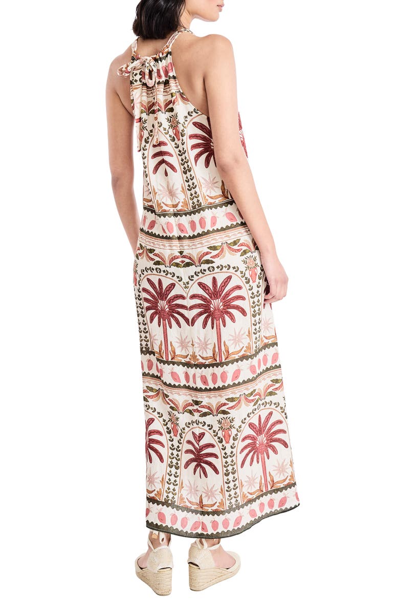 Halter Maxi Dress, Alternate, color, IVORY/ CORAL