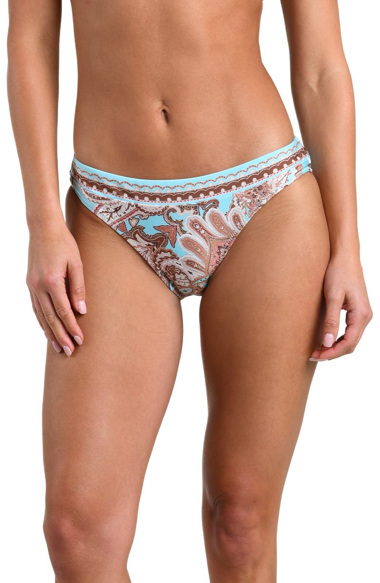 L'AGENCE Traditional Paisley One-Piece Swimsuit, Main, color, Blue Multi