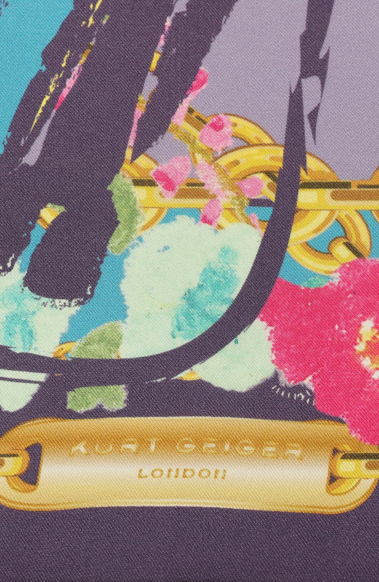 Kurt Geiger London Floral Butterfly Square Silk Bandana, Alternate, color, Rainbow