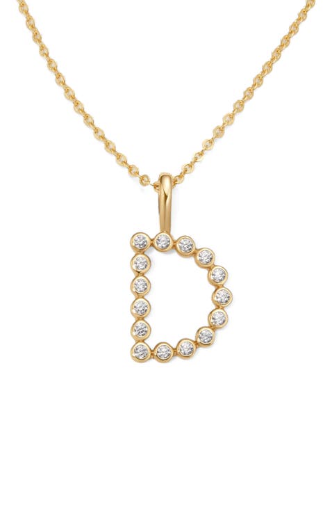 CZ Poppy Initial Necklace