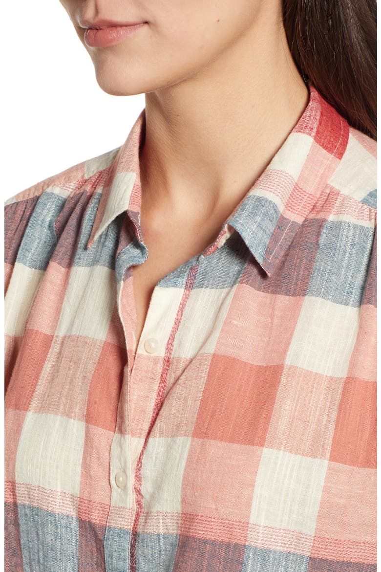 Plaid Short Sleeve Shirt, Alternate, color, RED MULTI