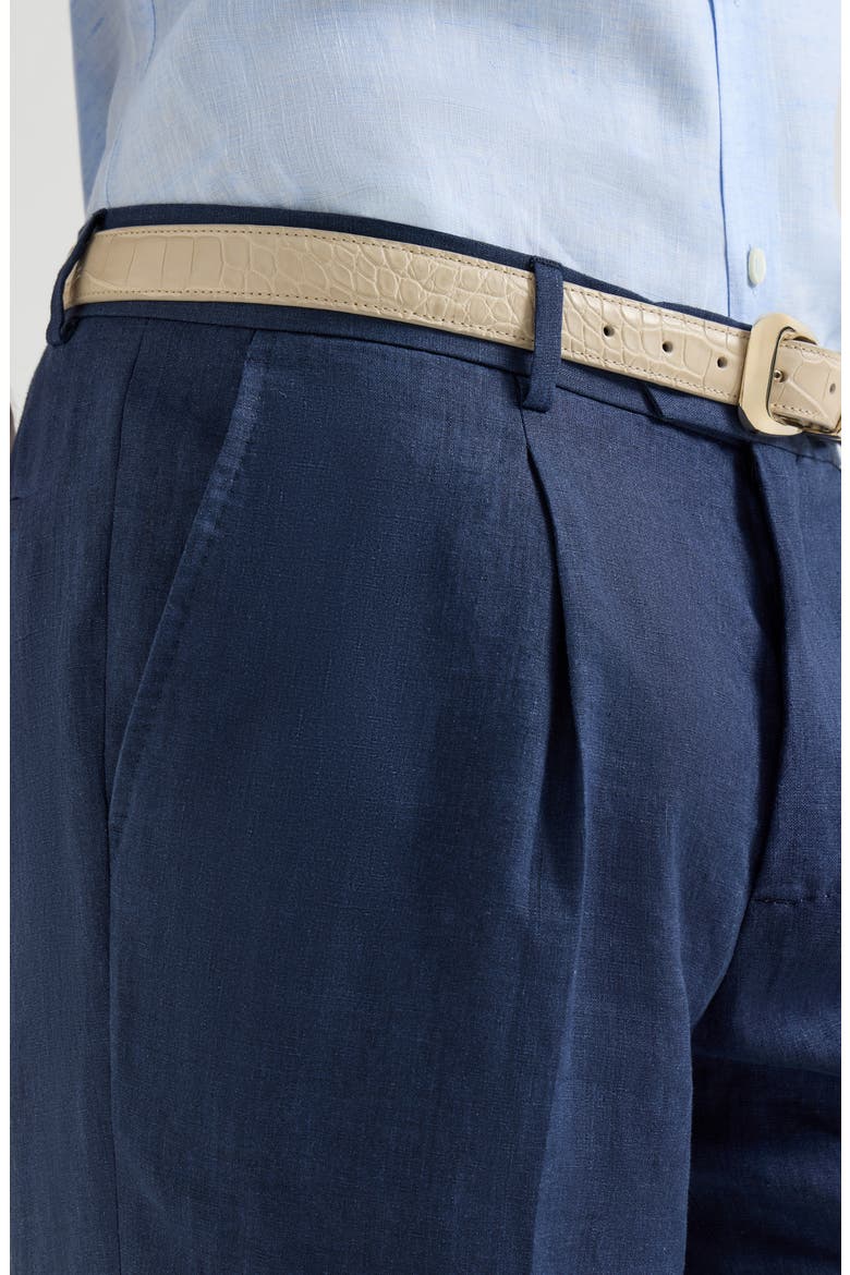 Délavé linen trousers, Alternate, color, Navy Blue