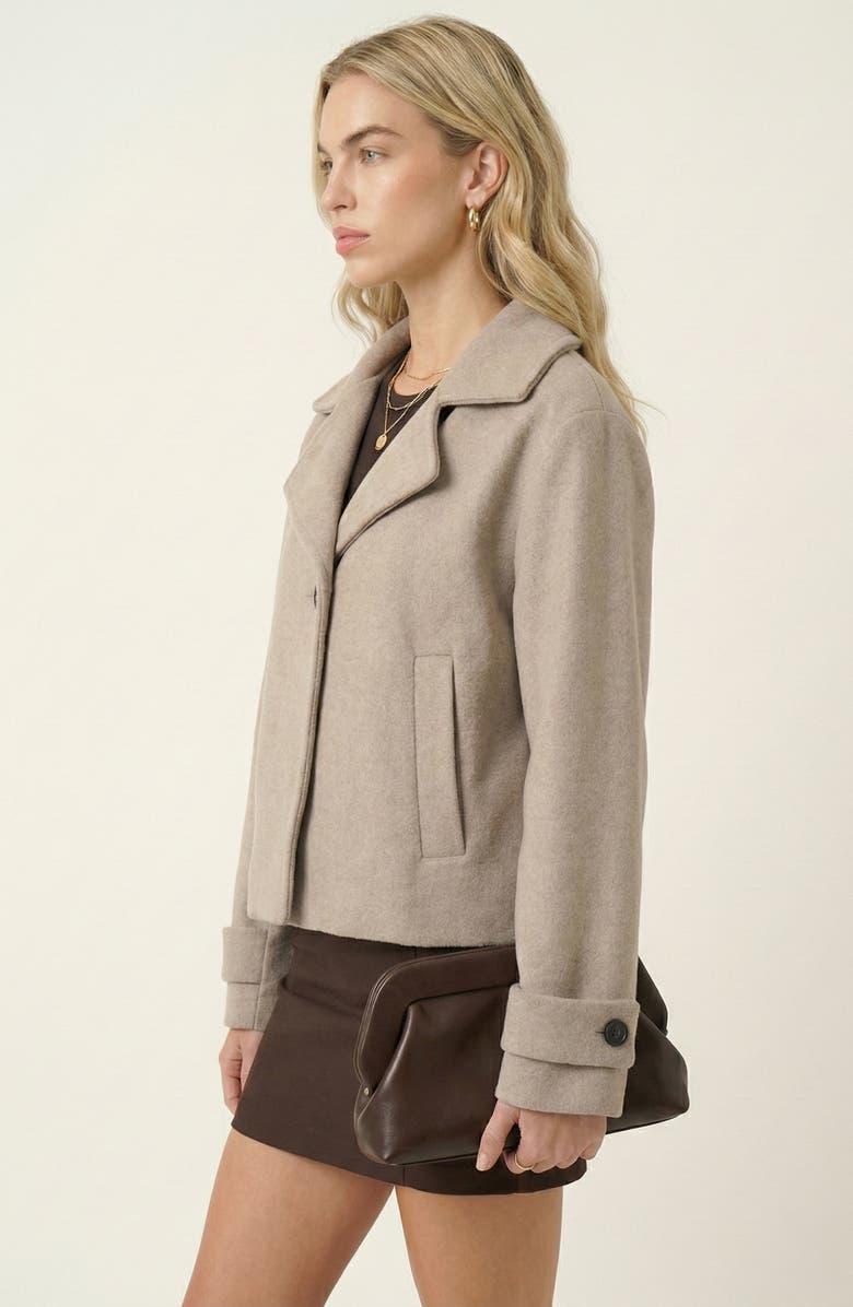 Modenaire Cropped Wool-Blend Oversized Collar Jacket, Alternate, color, Beige