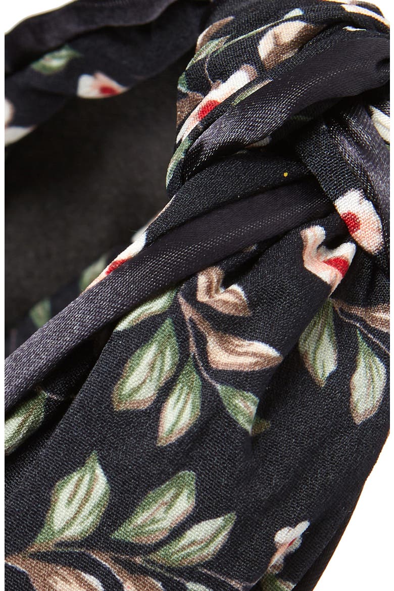 Floral Knotted Headband, Alternate, color, BLACK FLORAL