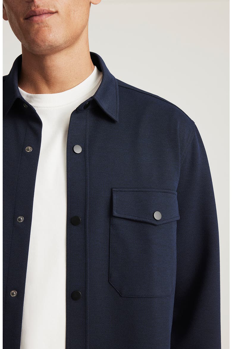 Pocket Knit Snap-Up Shirt, Alternate, color, BARITONE BLUE
