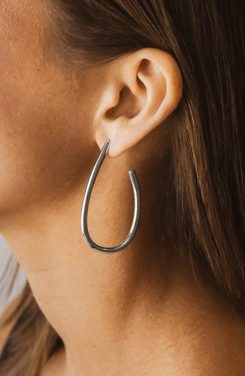 Sterling Forever Liora Oval Hoop Earrings, Alternate, color, 