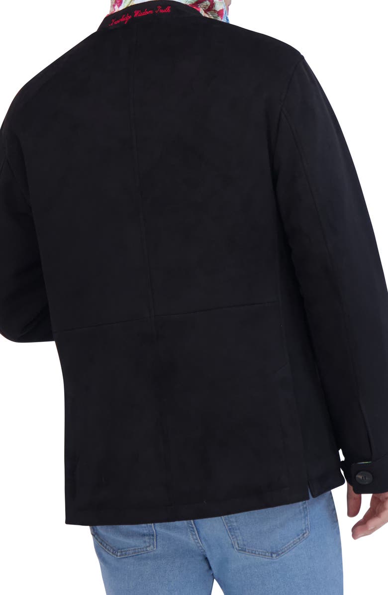 Robert Graham Faux Suede Safari Jacket, Alternate, color, Black