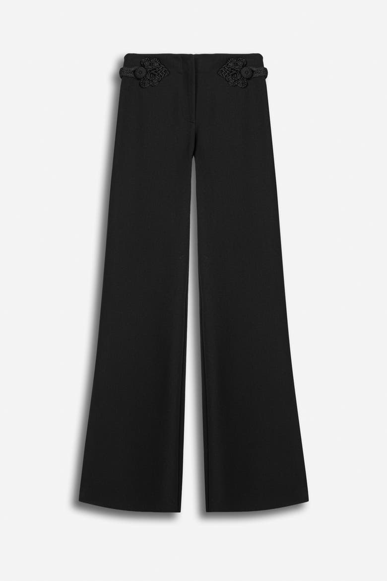 Accessory Detail Flare Trousers, Alternate, color, Black