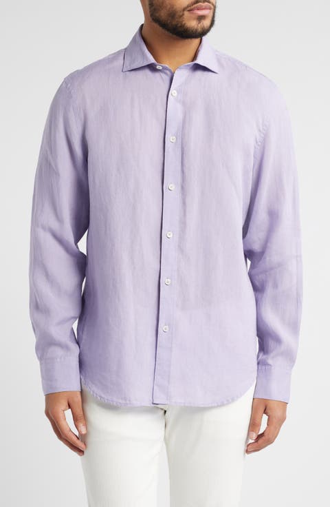 Axel Shaped Fit Linen Button-Up Shirt