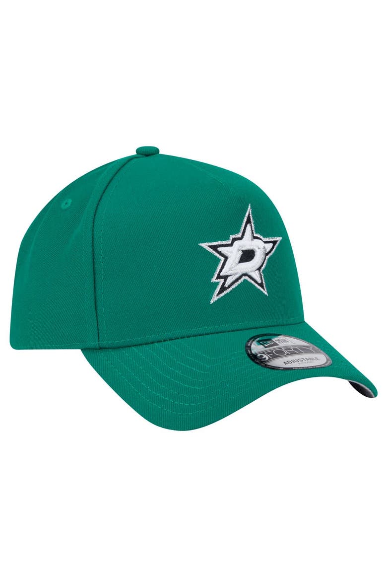 Men's New Era  Kelly Green Dallas Stars Core A-Frame 9FORTY Adjustable Hat, Alternate, color, Kelly Green