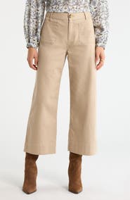 Treasure & Bond Patch Pocket Crop Wide Leg Pants