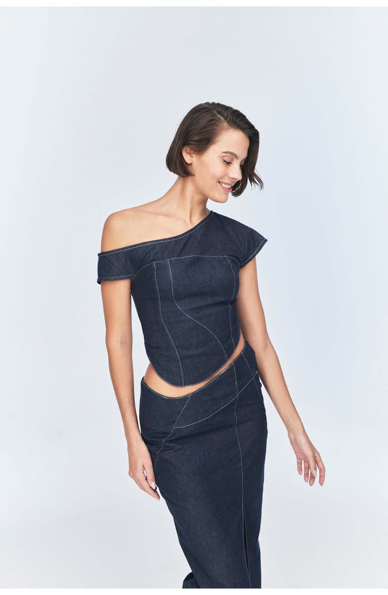 Jendue Vonk Asymmetric Skirt, Alternate, color, Vista Blue