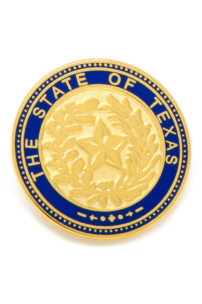 State of Texas Seal Lapel Pin, Main, color, GOLD