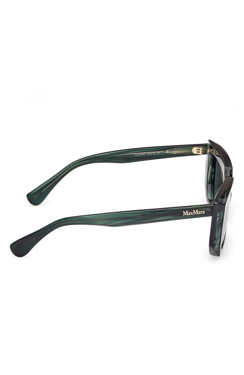 Max Mara 54mm Rectangular Sunglasses, Alternate, color, Striped Deep Emerald / Emerald