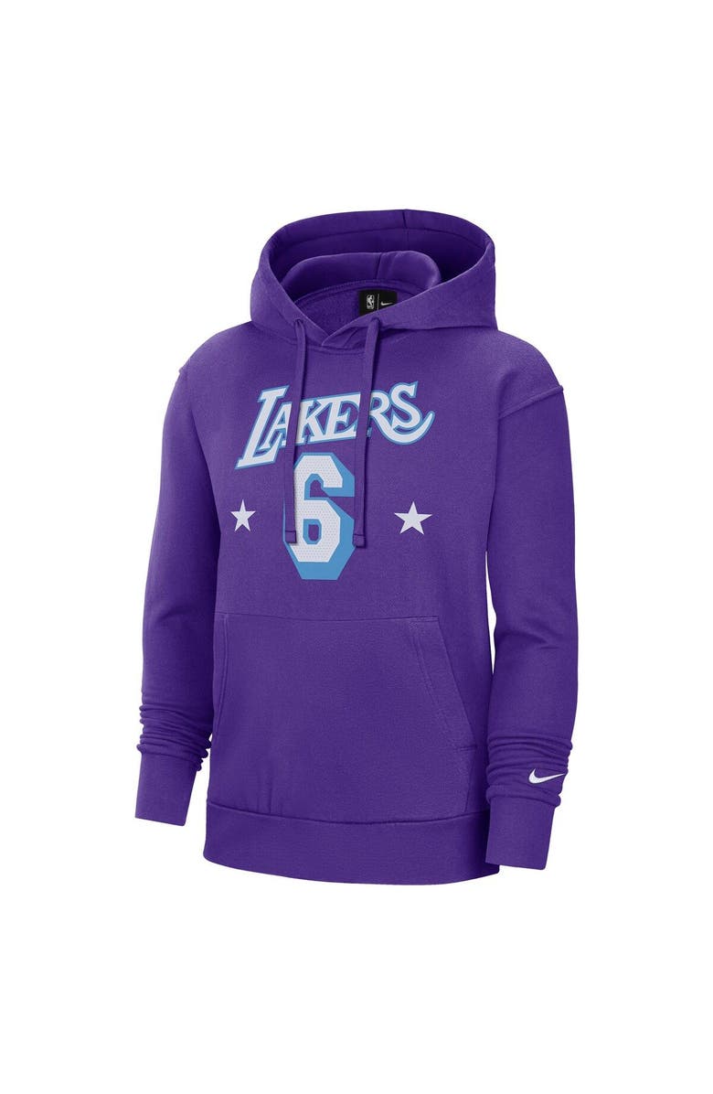 Nike Men's Nike LeBron James Purple Los Angeles Lakers 2021/22 City Edition Name & Number Pullover Hoodie, Alternate, color,
