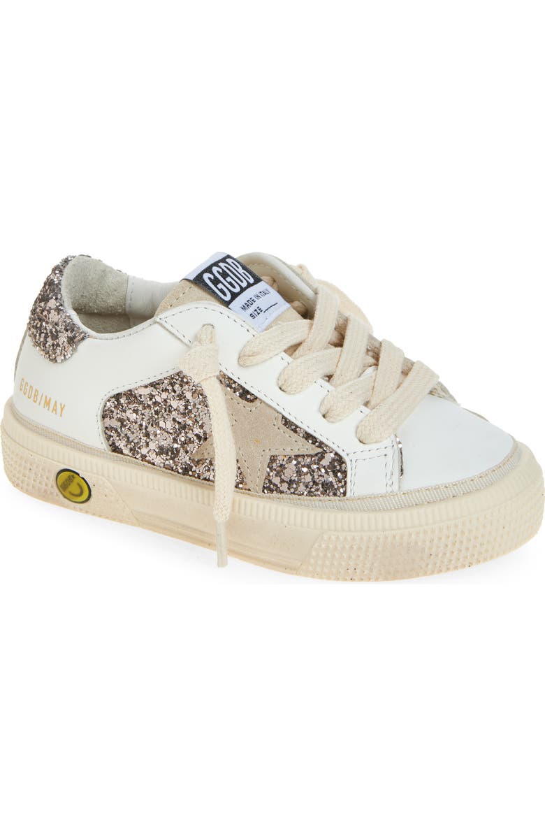 Golden Goose Kids' May Sneaker, Main, color, White/ Cinder/ Seed Pearl