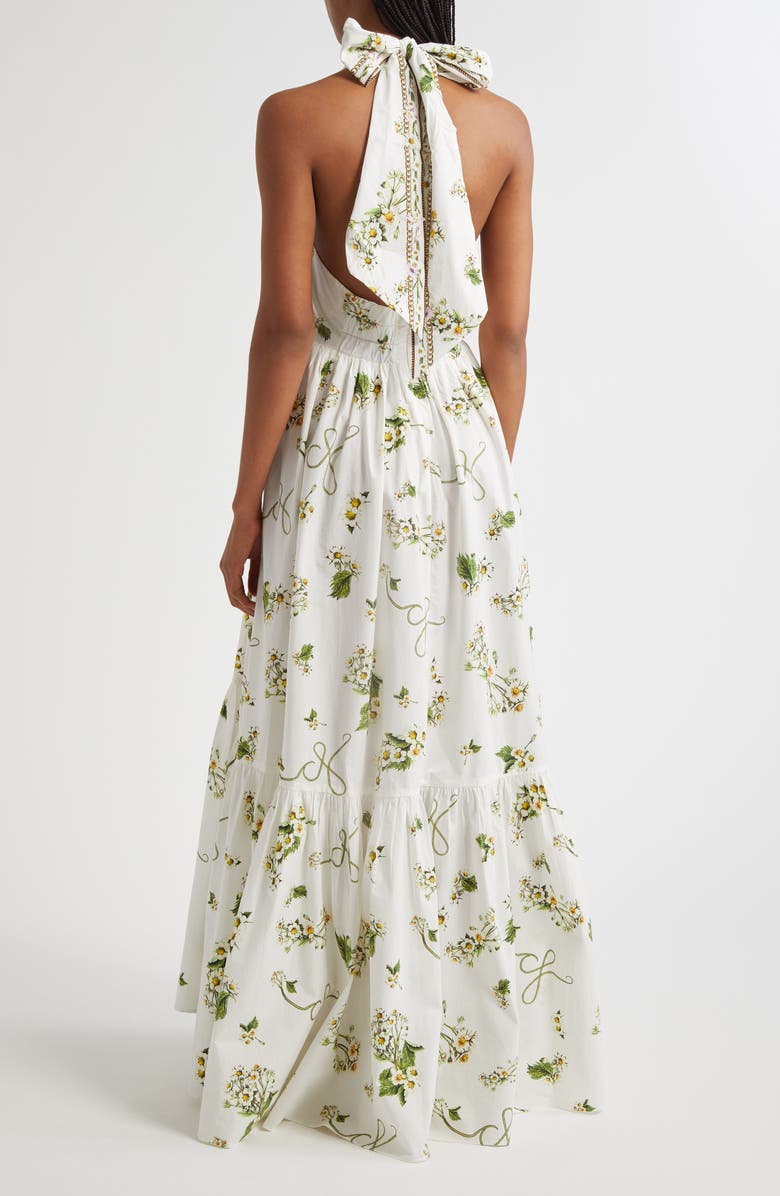 Camilla Botanical Utopia Tiered Organic Cotton Halter Maxi Dress, Alternate, color, Botanical Utopia