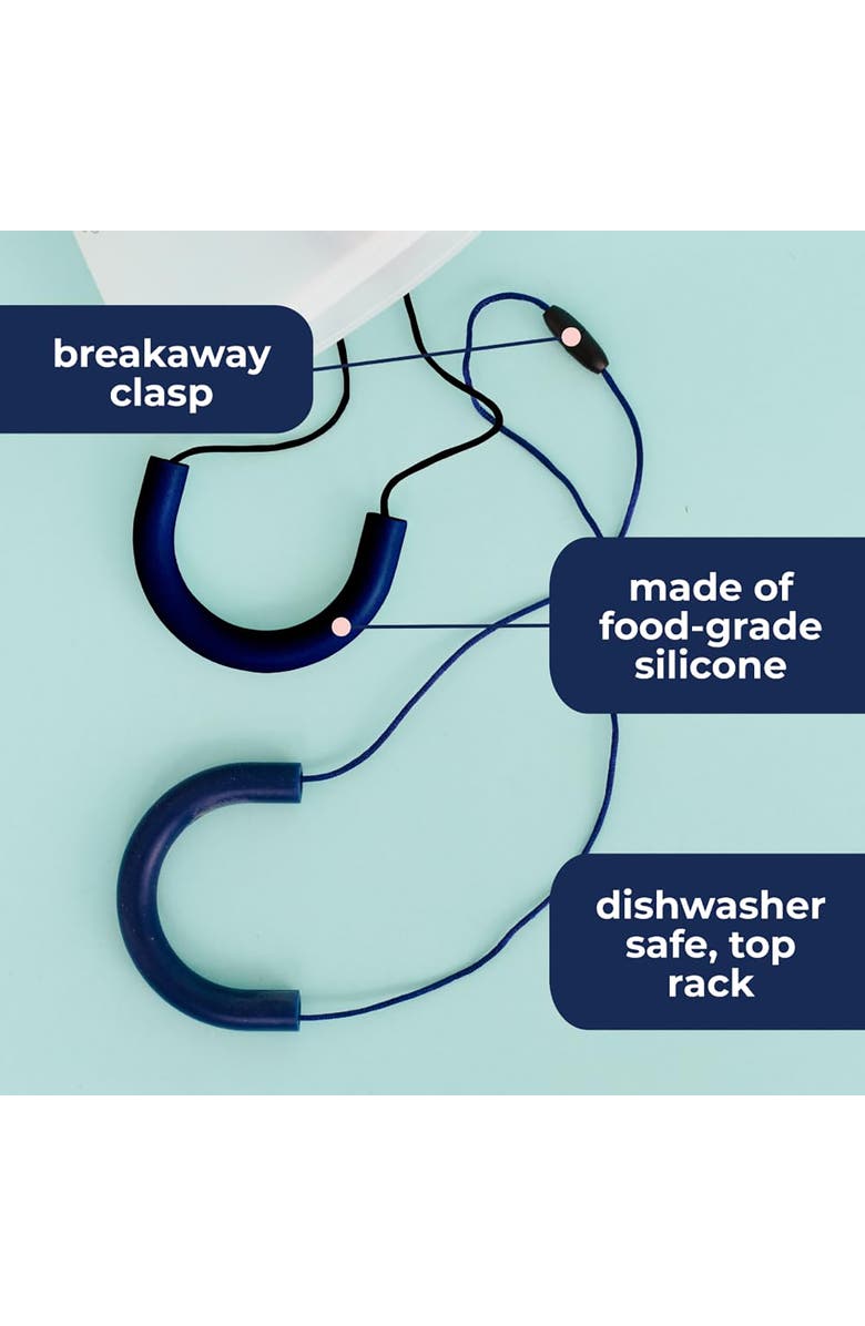 Sensory Basics U Chew Necklace, 2 Pack, Oral Therapy Tool For Light Chewers, Alternate, color, Multicolored