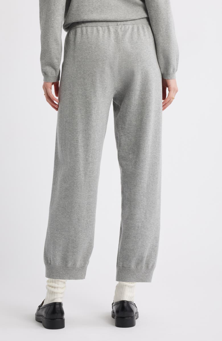 THE GREAT. The Lantern Crop Cotton Sweatpants, Alternate, color, Heather Grey