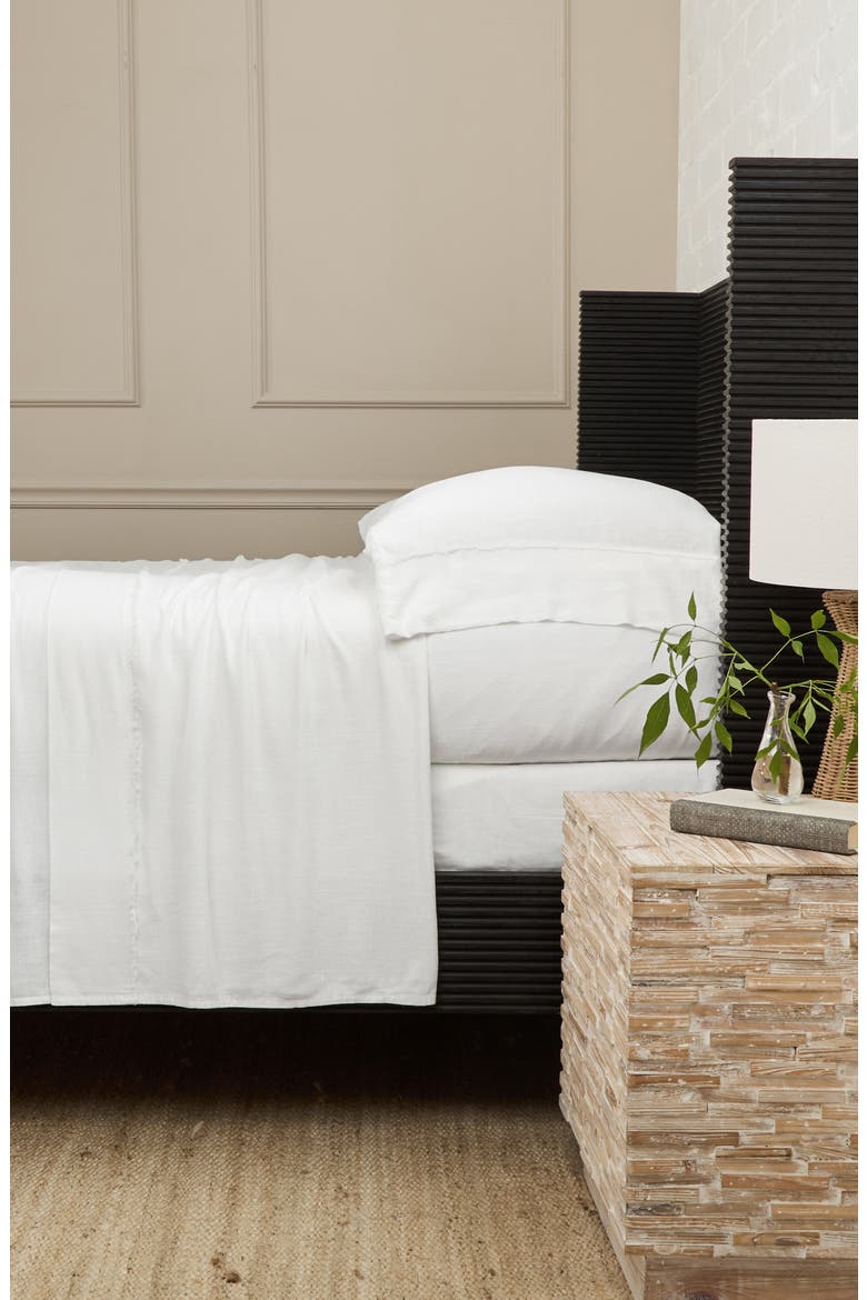 Remi Frayed Sheet Set, Alternate, color, WHITE
