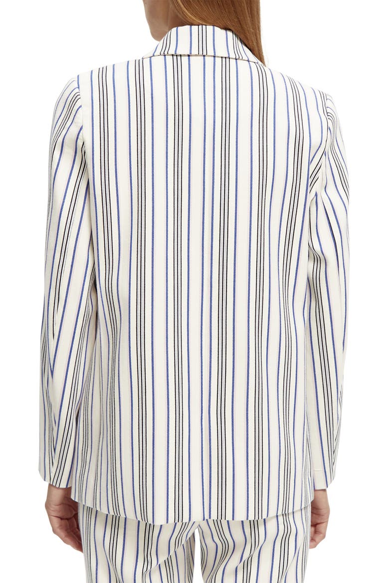 Stripe Double Breasted Stretch Cotton Jacket, Alternate, color, BLUE PINK STRIPES-5474
