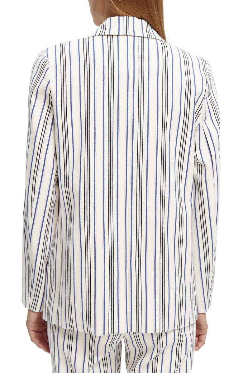 Scotch & Soda Stripe Double Breasted Stretch Cotton Jacket, Alternate, color, 