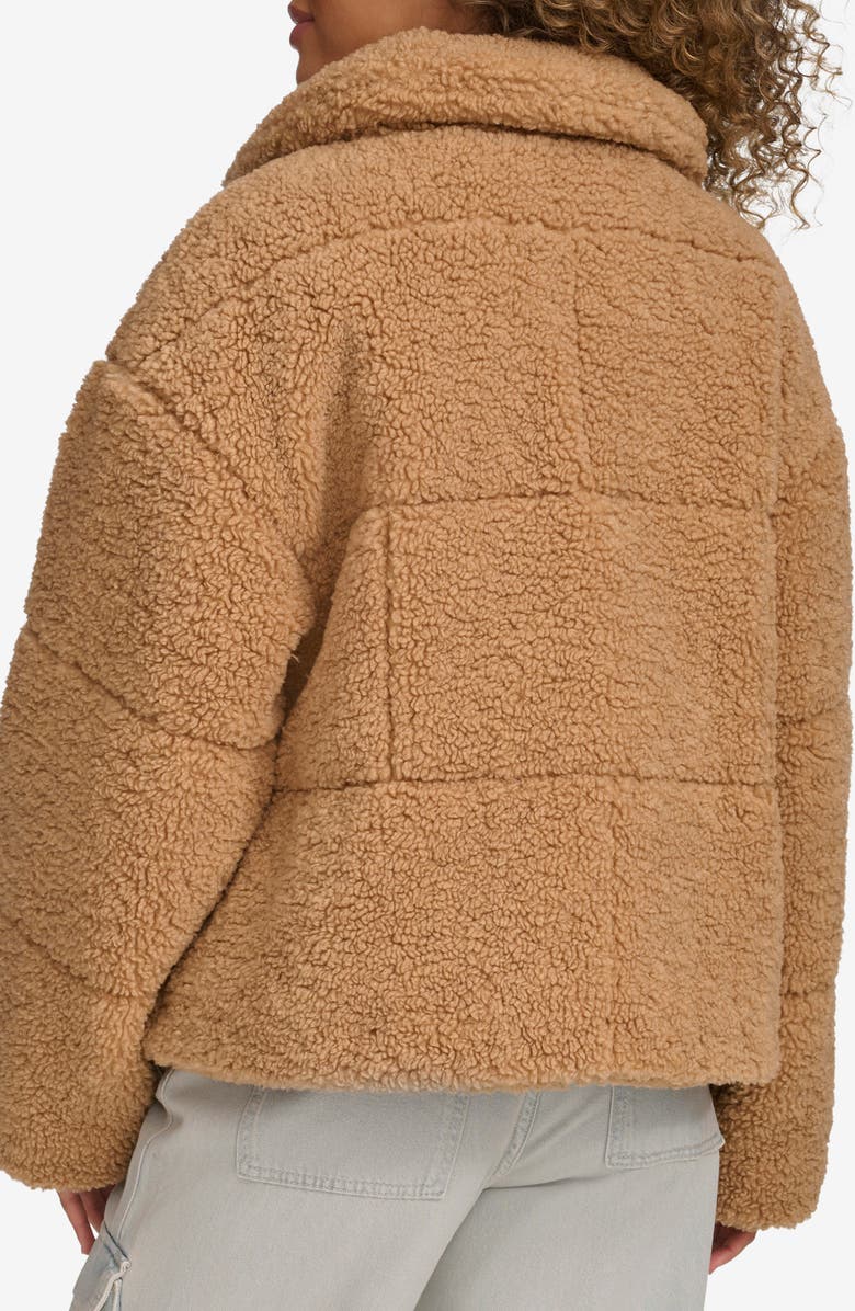 Levi's Quilted Faux Fur Short Teddy Jacket, Alternate, color, Chestnut
