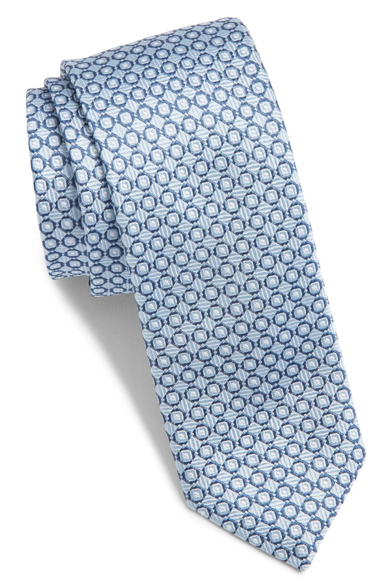 Jacquard Silk Tie, Main, color, LIGHT PASTEL BLUE