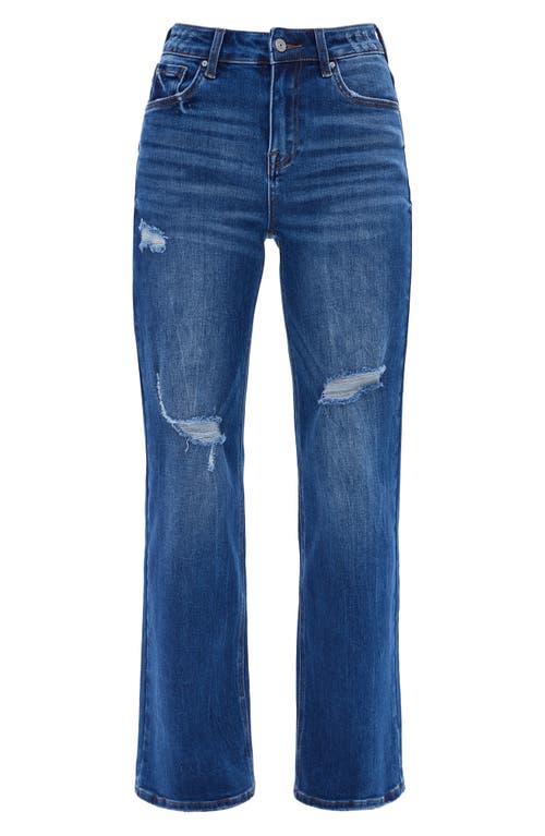 Bayeas Distressed High Waist Wide Leg Jeans