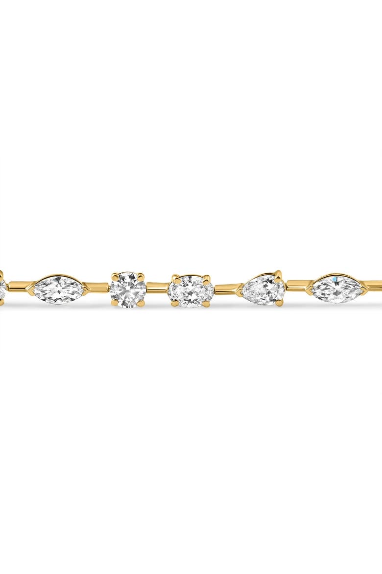 8Ct Mixed Cut Diamond Tennis Bracelet 7" 14k Gold Lab Grown, Alternate, color, 14k Yellow Gold