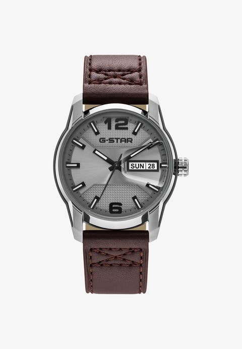 Selvedge - 42mm, Gray Dial, Brown Leather Strap Watch