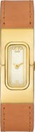 Tory Burch The T Leather Strap Watch, 18mm x 40mm