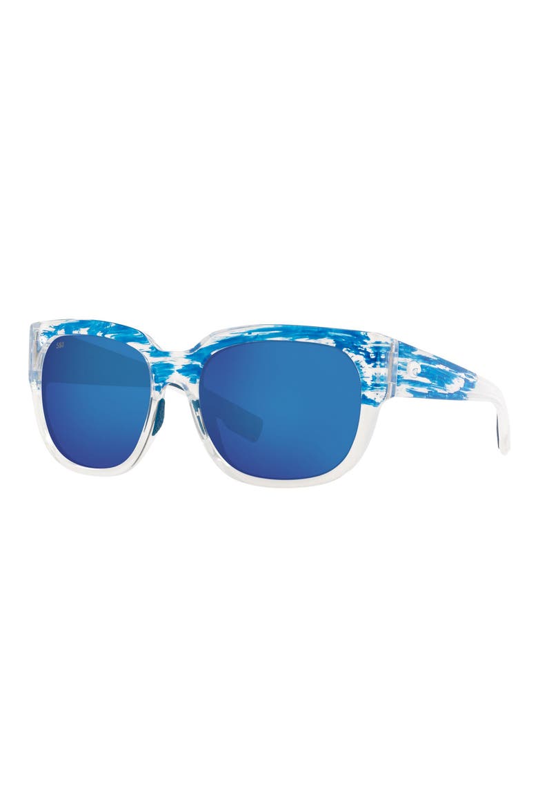 58mm Polarized Square Sunglasses, Alternate, color, BLUE