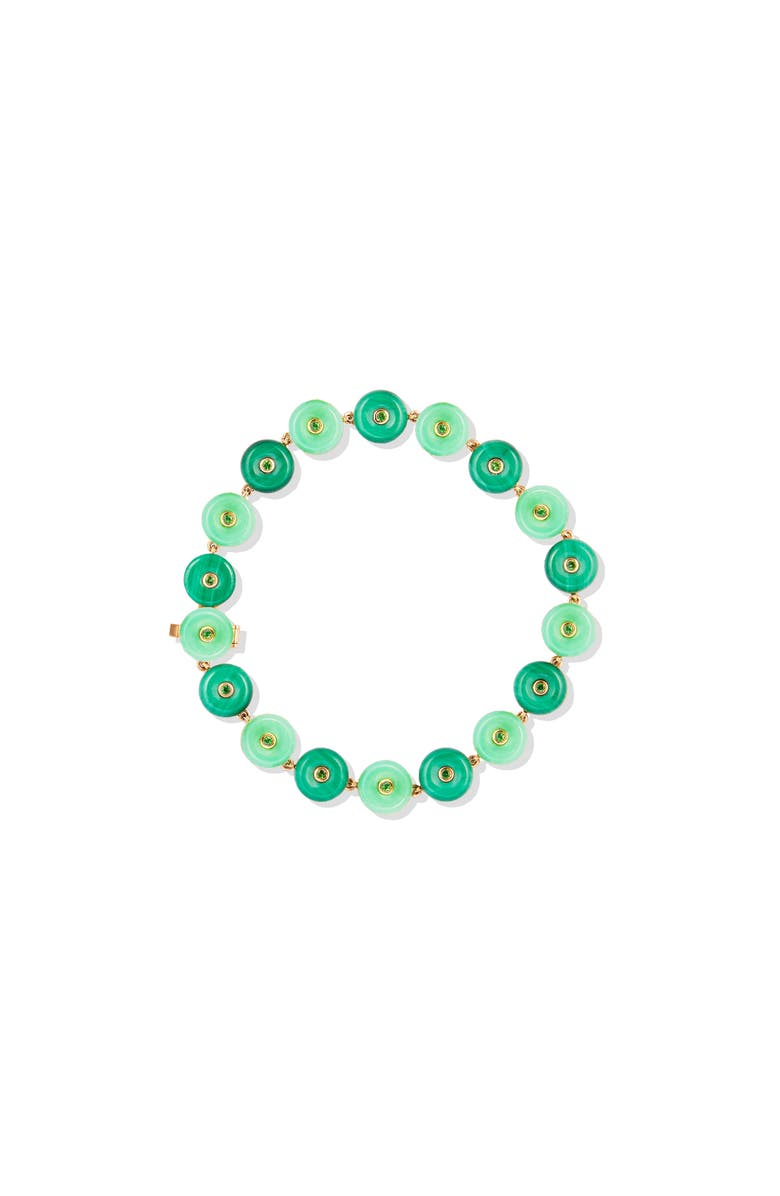 Campbell + Charlotte Evolve Stone Inlay Bracelet, Main, color, Green- Gold